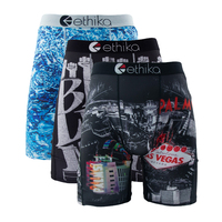 ETHIKA 3Pcs Men Underwear Boxers Breathable Man Swimming Underpants Plus Size Mens Trunks S-3XL Men's Panties Sexy Boxer Briefs