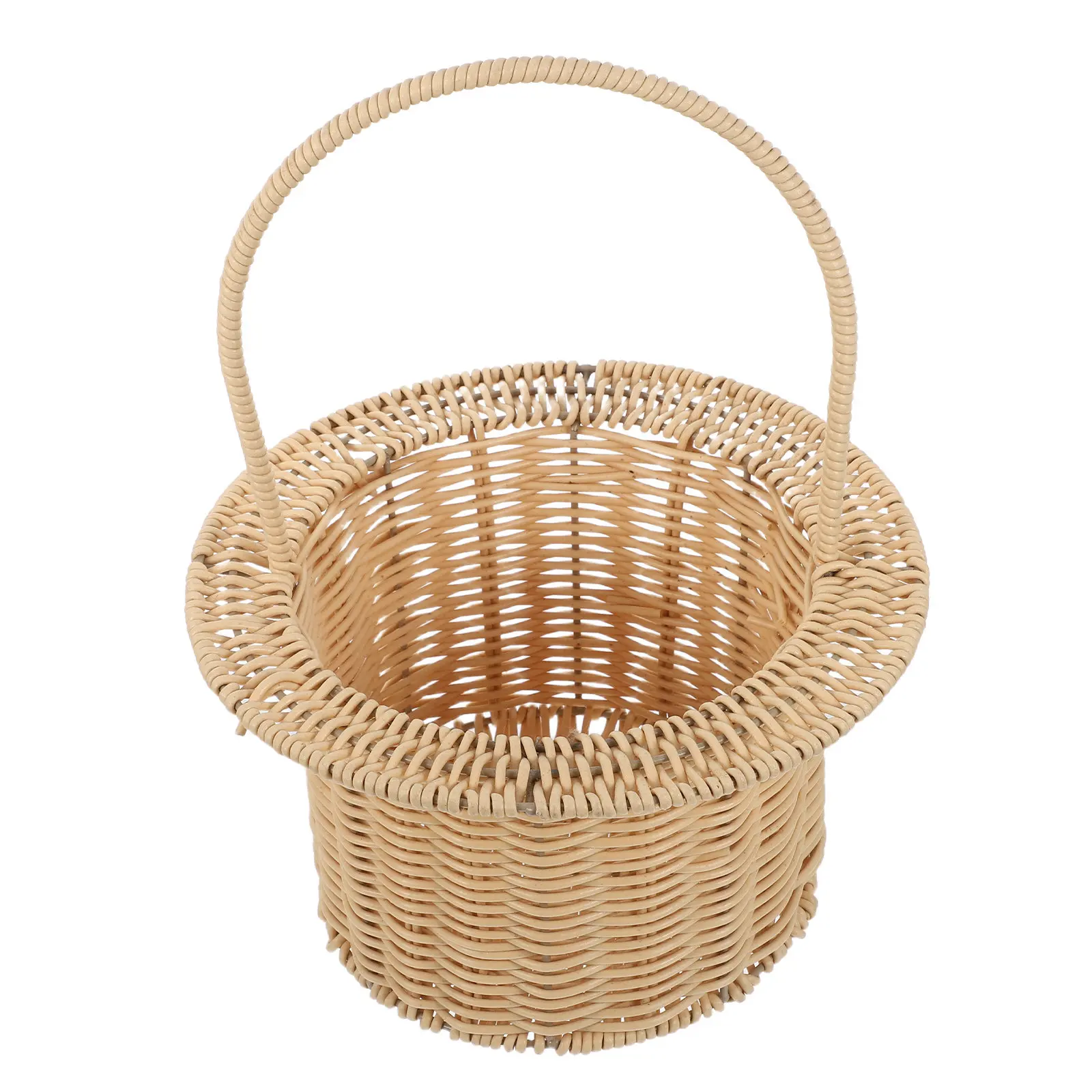 Flower Basket Rustic For Beach Wedding Decorations Imitation Wicker Handwoven Lightweight Picnic