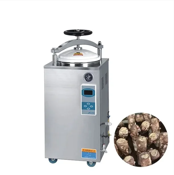 IKEME 35L 50L 75L 100L Vertical Pressure Steam Sterilizer Canned Food Mushroom Retort Autoclave Sterilization Machine