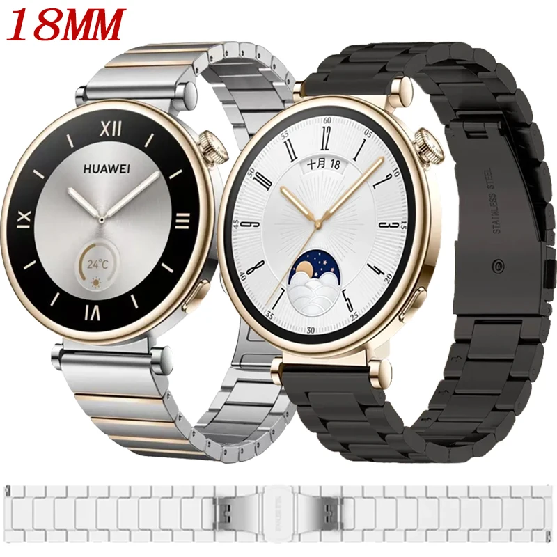 18mm Edelstahlarmband für Huawei Watch GT6/GT5/GT4 41mm-GT5 Pro 42mm Metallarmband für Huawei Watch 5 42mm Armband