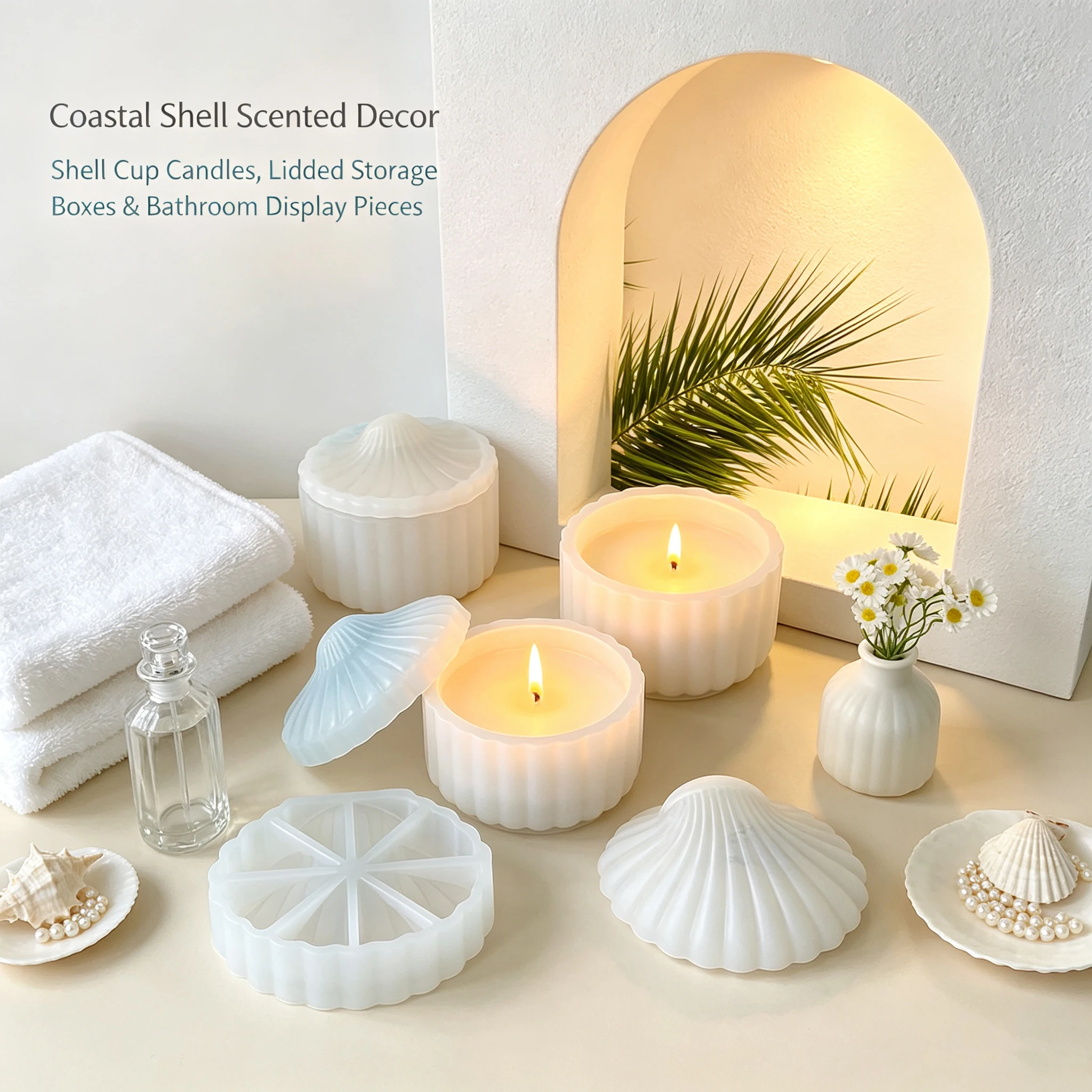 3D Shell Jewelry Box Candle Silicone Mold DIY for Epoxy Resin Plaster Gypsum Organizer Tray Craft Home Decor Gift