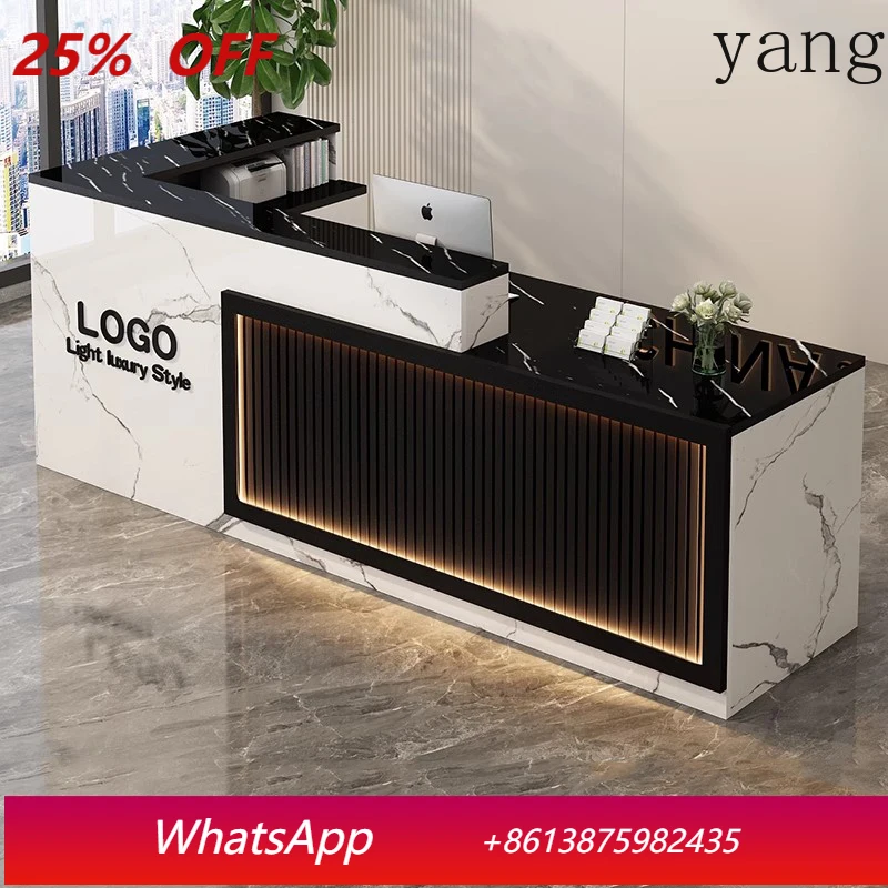 

Luxury Simple Reception Desk Logo Salon Decorations Custom Reception Desk Office Beauty