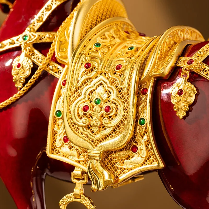 Zhu Bingren Copper-Success‑Steed‑Collector‑Edition Brass‑Zodiac‑Horse Desk‑Ornament For Study Office Opening Collectible Gift