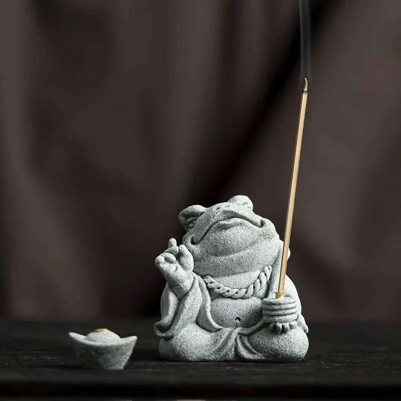 

Sand Stone Incense Seat Insert Bracket,Free Agarwood 30pcs Tea Art Zen Aromatherapy Incense Creative Lucky Treasure Decoration
