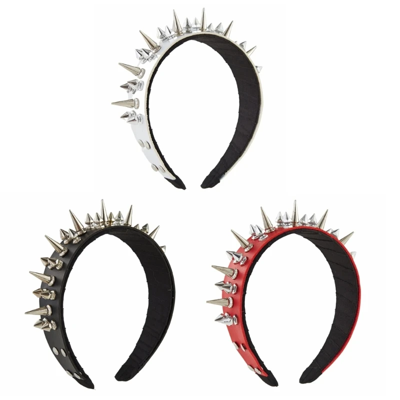 

Spiked Headband Punk Headband Rock Headband For Men Steampunk Rivet Headband