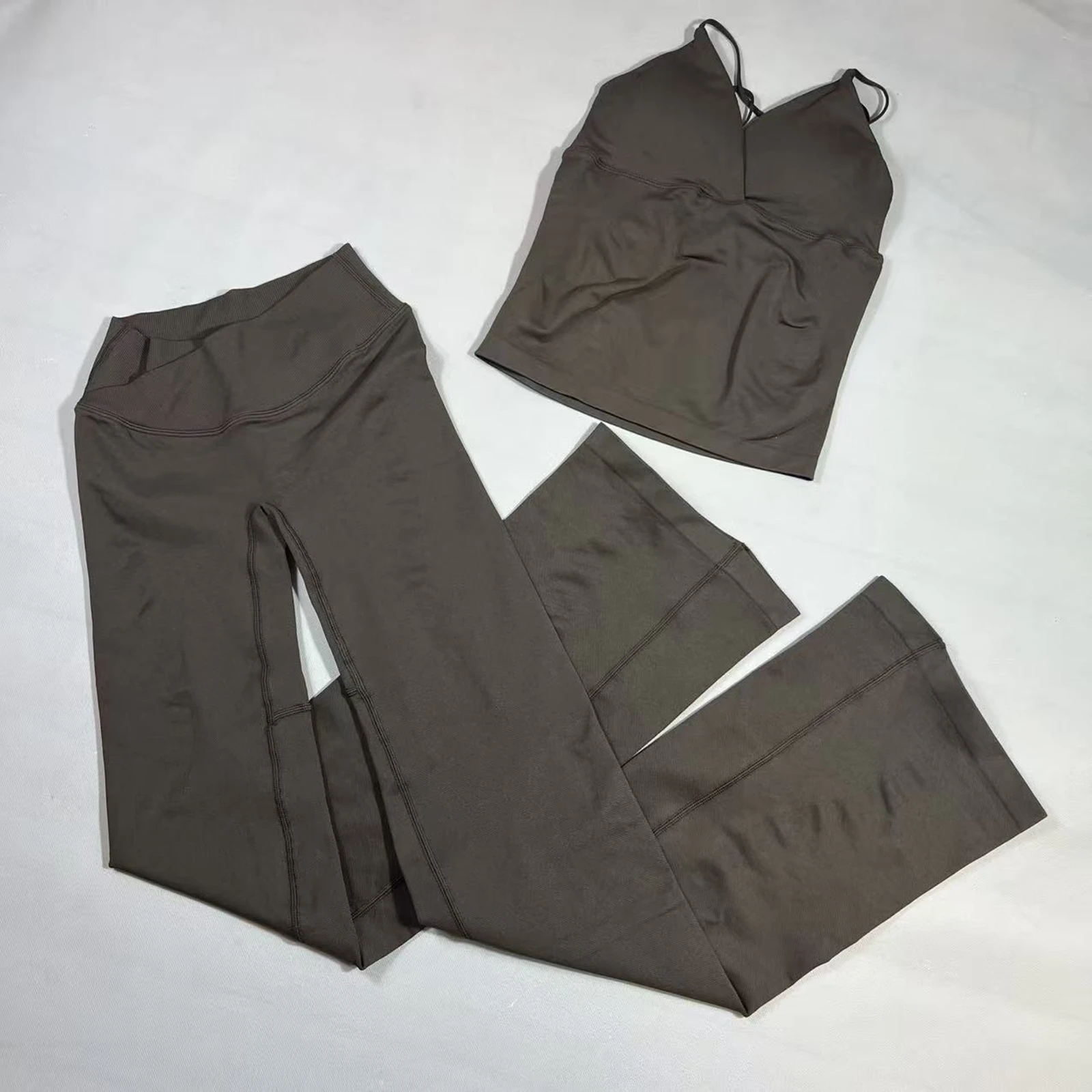 Top en Vision Flares-legging Dames V Crossover Naadloze yogabroek Geen voornaamste naad Sportlegging Bootcut trainingsbroek - afbeelding 1