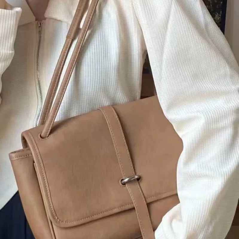 

Женская сумка большой вместимости для поездок на работу, сломанная воловья кожа, британская ретро-сумка почтальона, универсальная сумка через плечо, изысканная