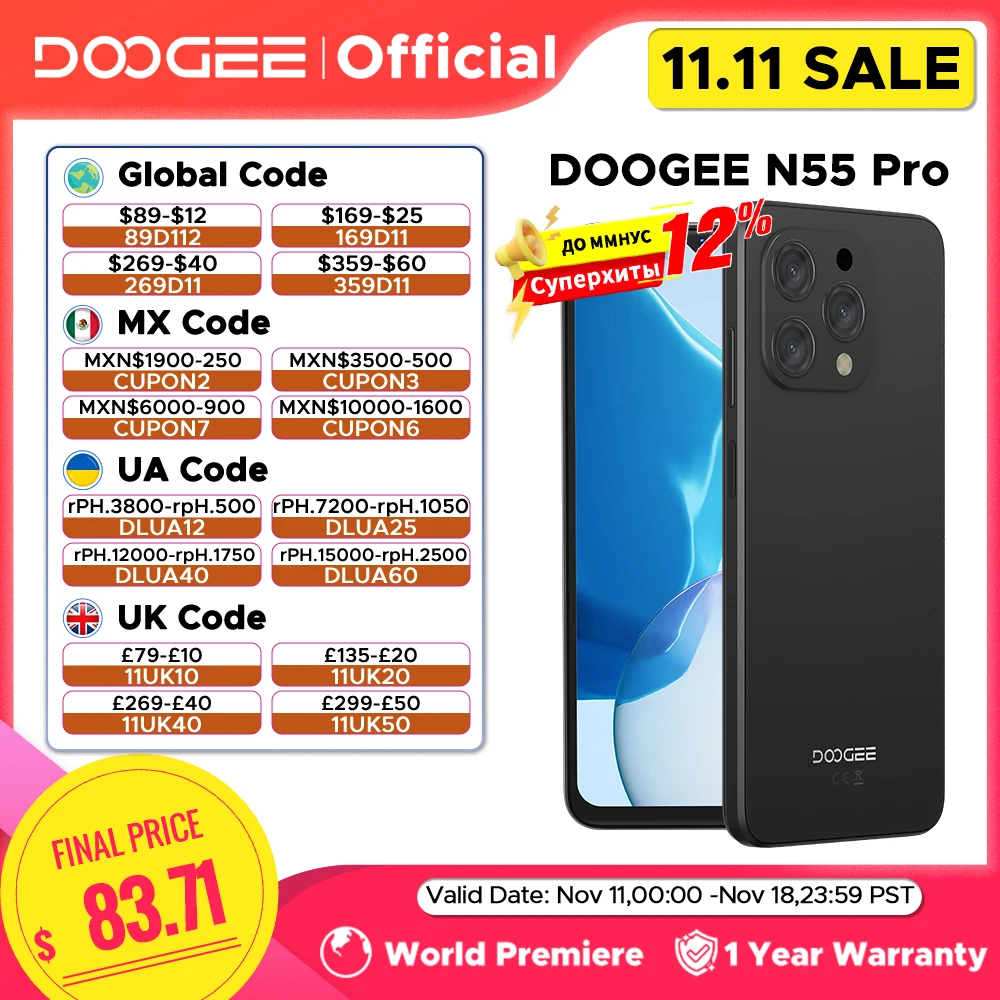 DOOGEE N55 Pro Smartphone 6.56