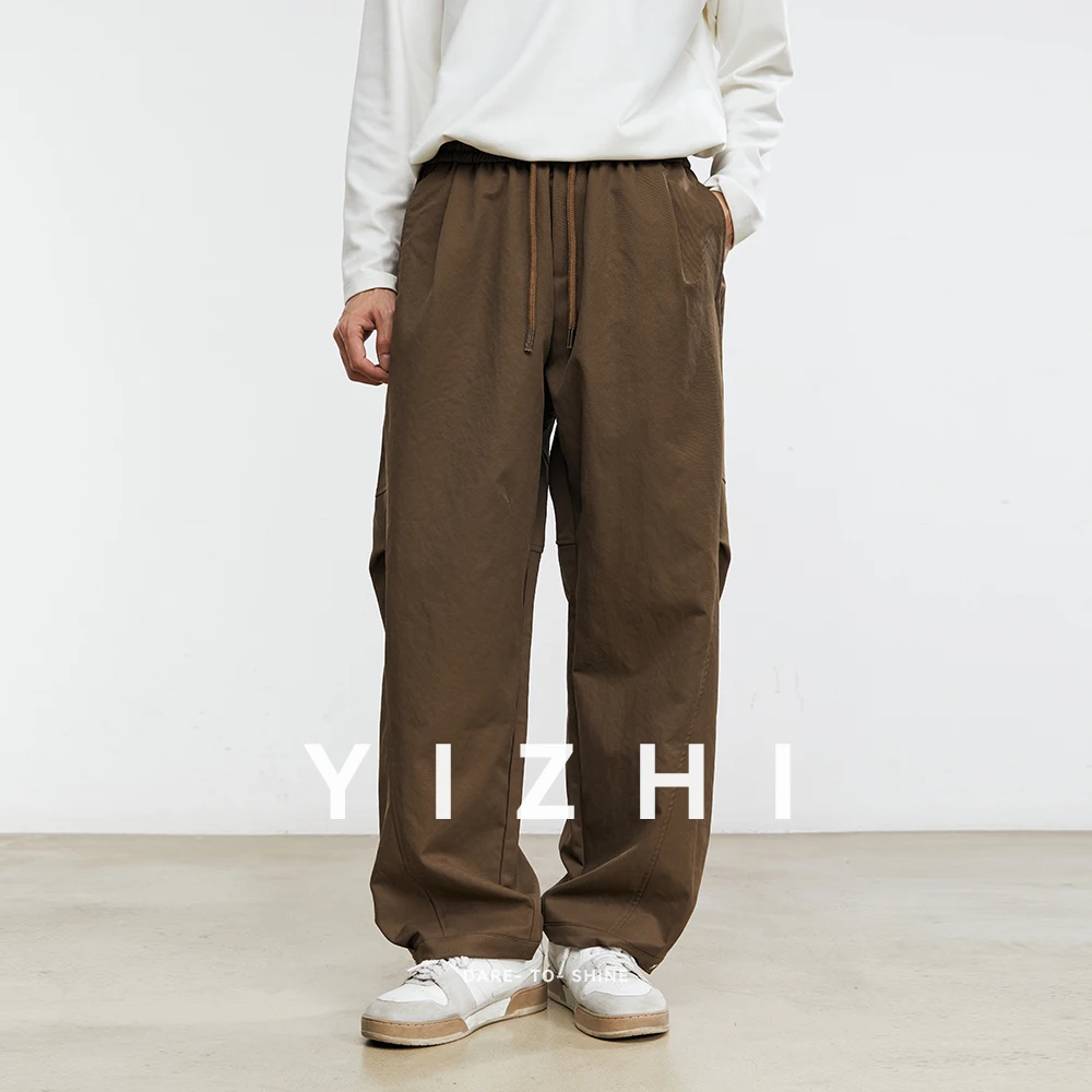 Fashion Men's American Scimitar Wide Leg Pants Men's Summer New Retro Overalls Loose Casual Trousers Men's Clothing Casual Pants