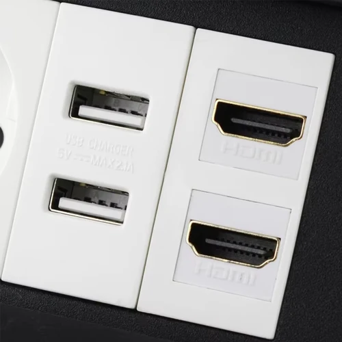 Imagen 2 del producto Enchufes DIY inalámbrico de escritorio Reino Unido FR UE emergente enchufe de mesa oculto con cargador inalámbrico puertos USB TypeC enchufes de mesa RJ45