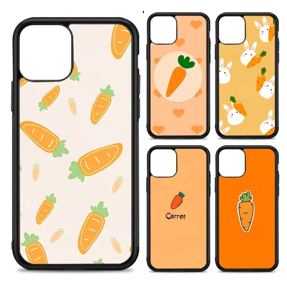

Carrots kawaii Phone Case Silicone PC+TPU Case For iPhone 14 11 12 13 Pro Max 8 7 6 Plus X XR Hard Fundas