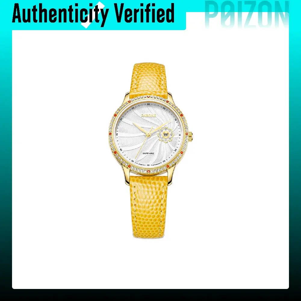 RARONE BLOOMING Collection Sparkling Years Mechanical Movement Genuine Leather Strap Watch Women's Watch DW8670108