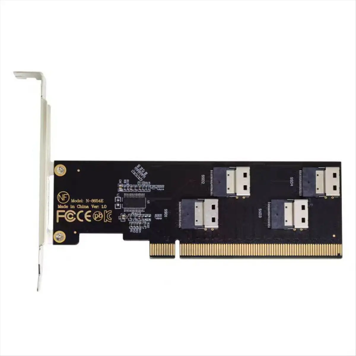 A14M PCI-E 3.0 4.0 X16 to 4 Port SFF-8654 4i Expansion Adapter Card Motherboard PCIe Split Card to VROC Four-Port NVMe Disk