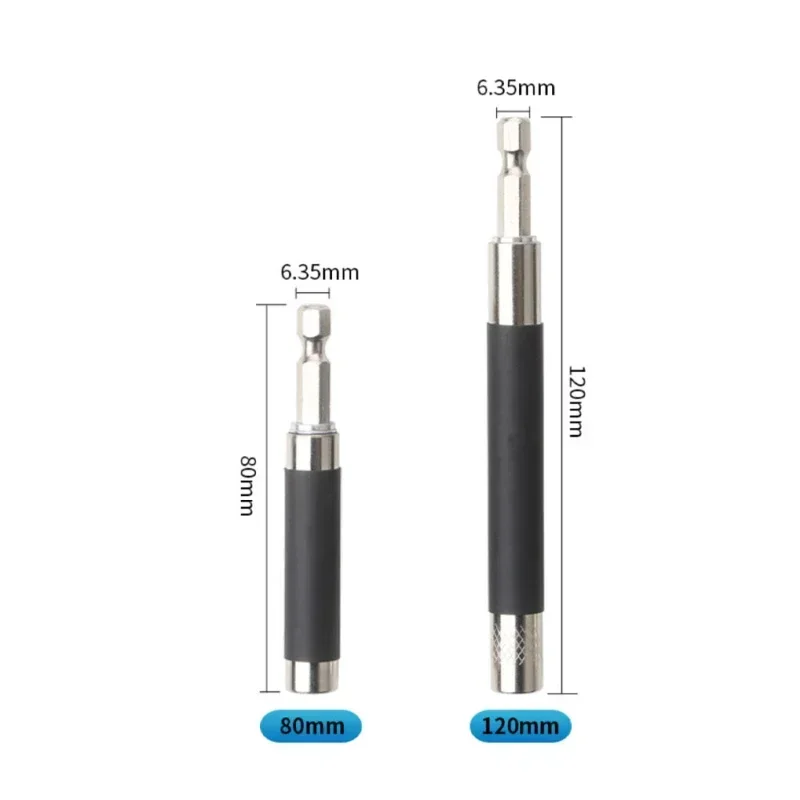 80+120cm Extended Connection Telescopic Rod 6.35mm Hexagonal Handle Screwdriver Magnetic Drill Bit 2 Screwdriver Heads Holder