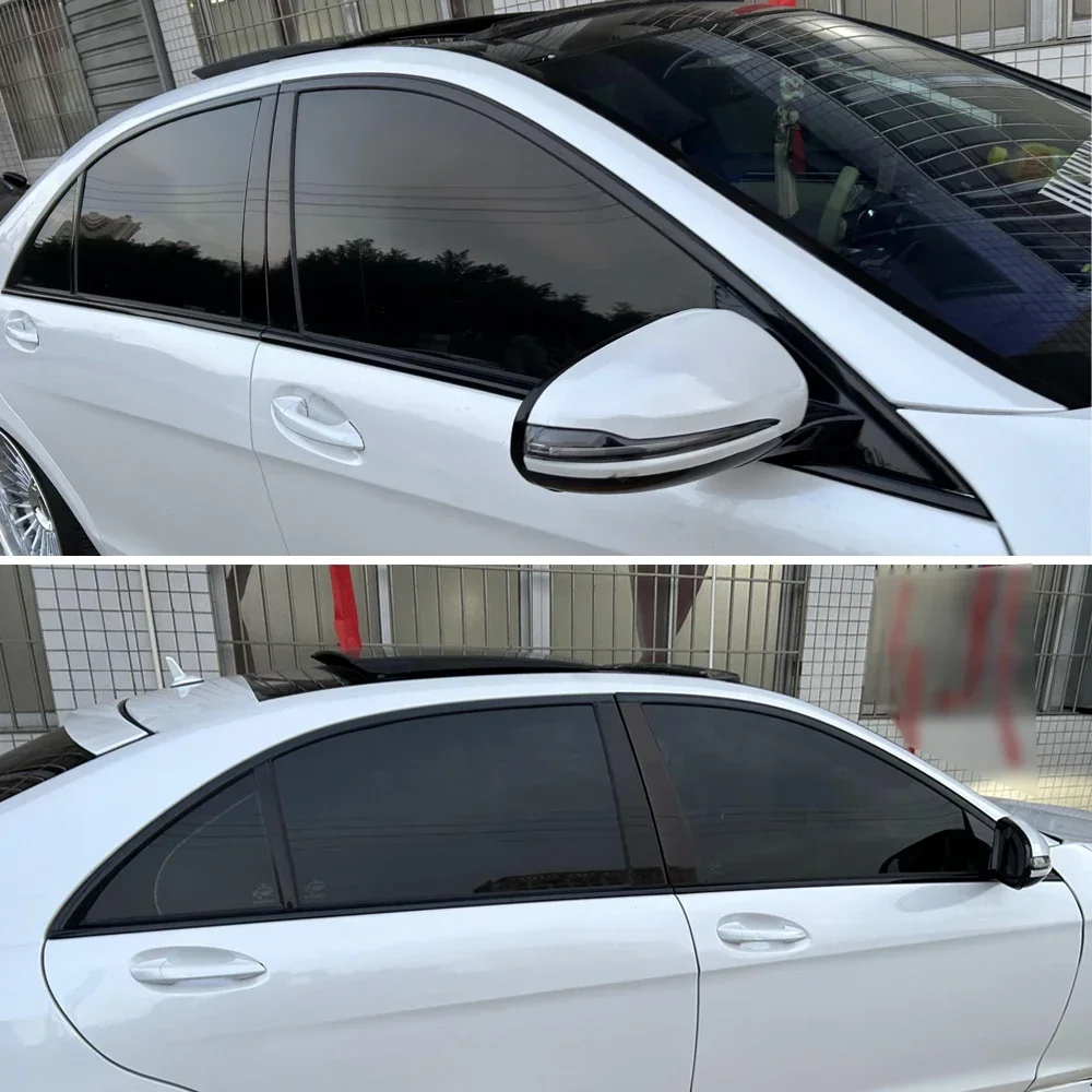 Gloss Black Exterior Side Window Stripe Overlay Cover For Mercedes Benz S Class W221 2008-2012