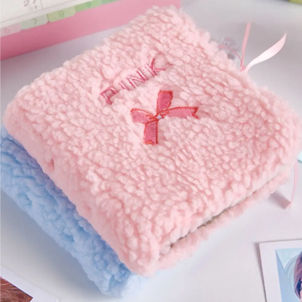 New Plush Photo Album Loose-leaf Binder Embroidery Bow Photo Card Holder Korea Style Picture Storage Photo Card Binder