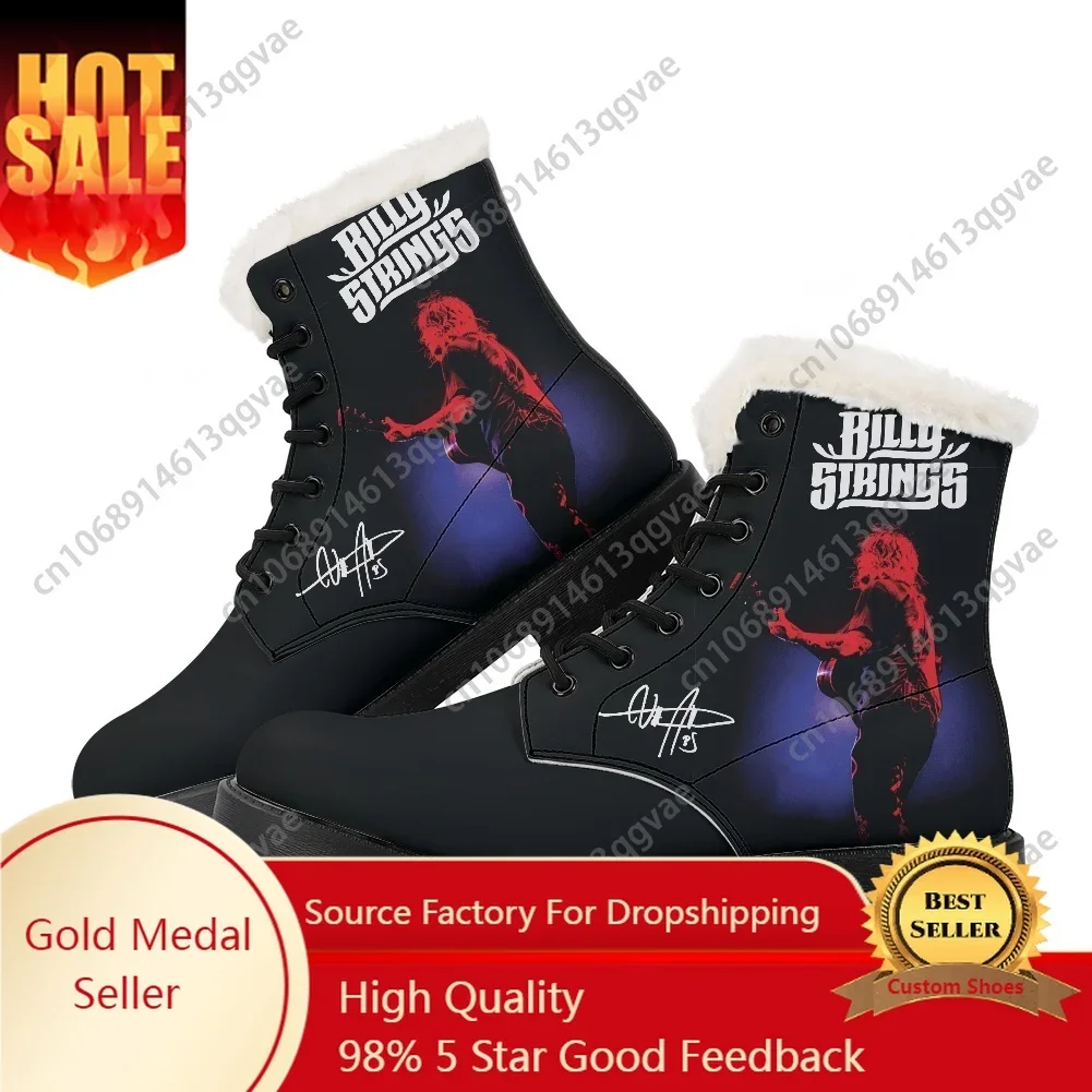 

Billy Music Strings American Guitarist Plush Boots Mens Womens Teenager Shoes Casual Boot Light High Quality Couple Custom Shoe