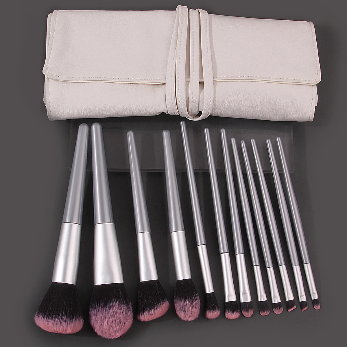 13PCS 고품질 부드러운 섬유 강모 다목적 페이셜 메이크업 브러쉬 세트 & 대용량 휴대용 메이크업 브러쉬 스트랩 가방