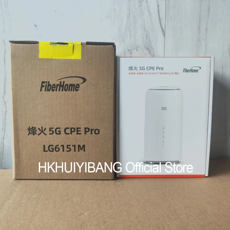 جديد FiberHome 5G CPE Pro 2 LG6151M WiFi 7 راوتر BE5000 2.5G منفذ إيثرنت 4G LTE Cat19 لاسلكي WiFi 5G + Sim Modem N79 3x3 MIMO