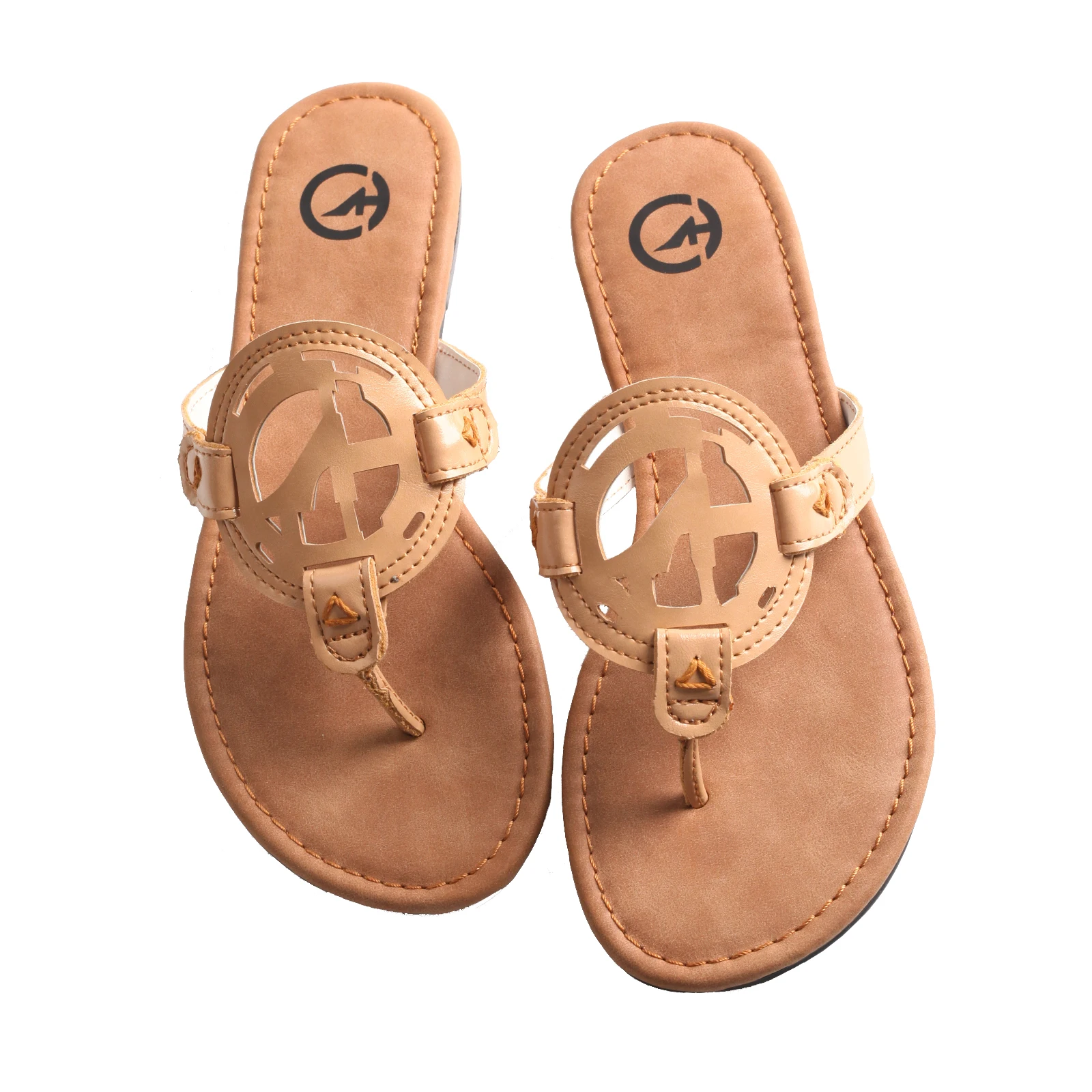 Modische Sommer-Damen sandalen, rutsch feste Fischgräten pantoffeln aus echtem Leder, bequem für den Außenbereich – Detail 6