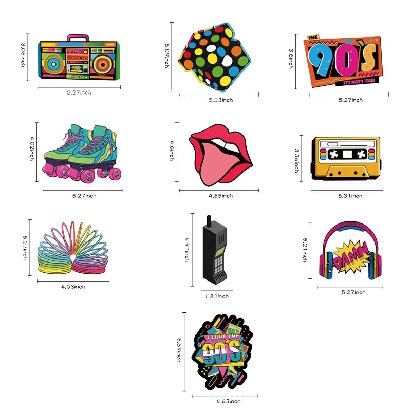 90s Party Decorations Retro 1990s Hip Hop Party Hanging Swirls Ceiling Decor for Adults Back to The 80s Party