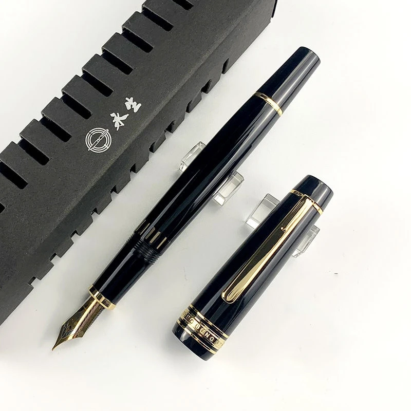 Yong Sheng 629 Fountain Pens Black Blue Red Resin 0.38/0.5 Nib Design Luxury Writing Stationery Windows Vacuum ink suction