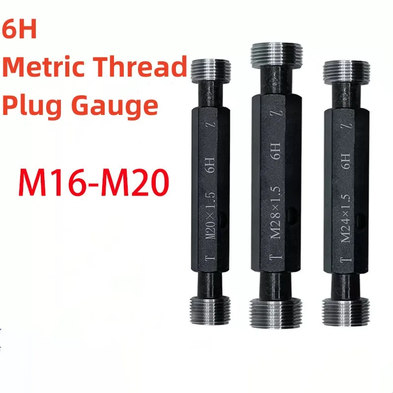 

1PCS M16-M20 Steel Mer-cury Gage Metric Fine Thread Plug Gauge High Quality wholesale 6H M16 M17 M18 M19 M20