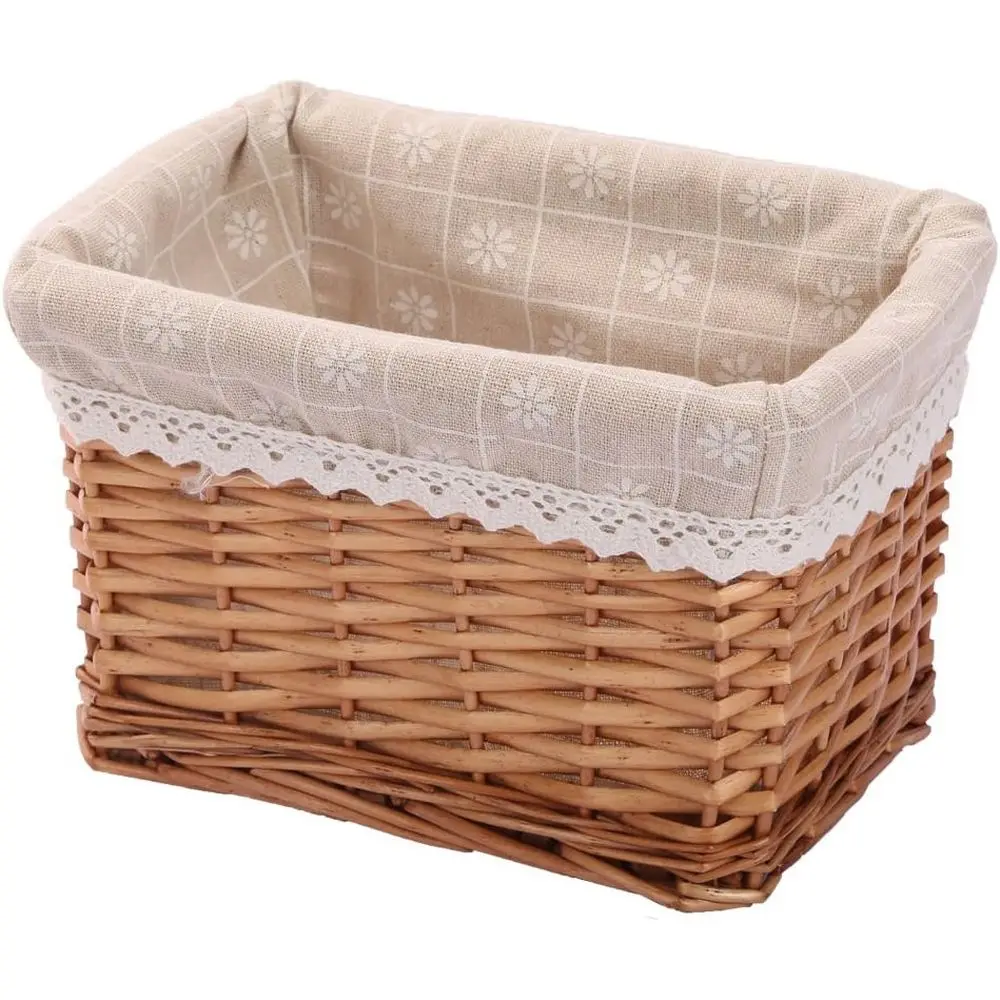 

Small Wicker Storage Basket and Bin Organizer for Arts and Crafts