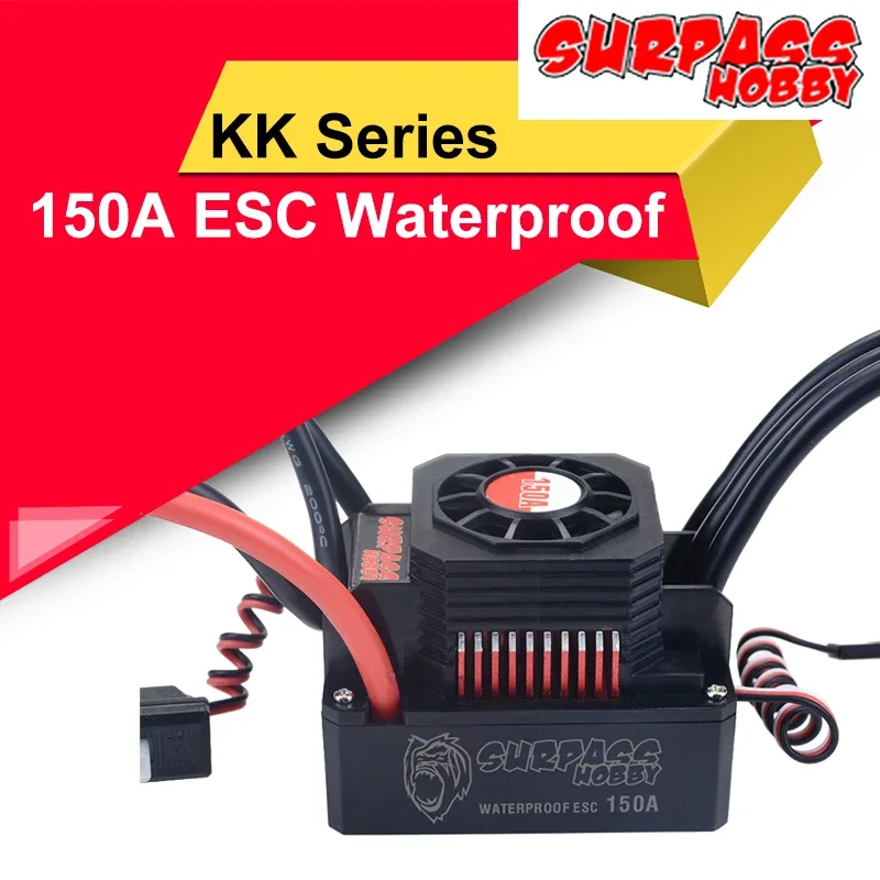 UniFlySURPASS HOBBY KK 150A ESC Waterproof Electric Speed Controller For 1/8 RC Car Power System 4076 4068 Brushless Motor
