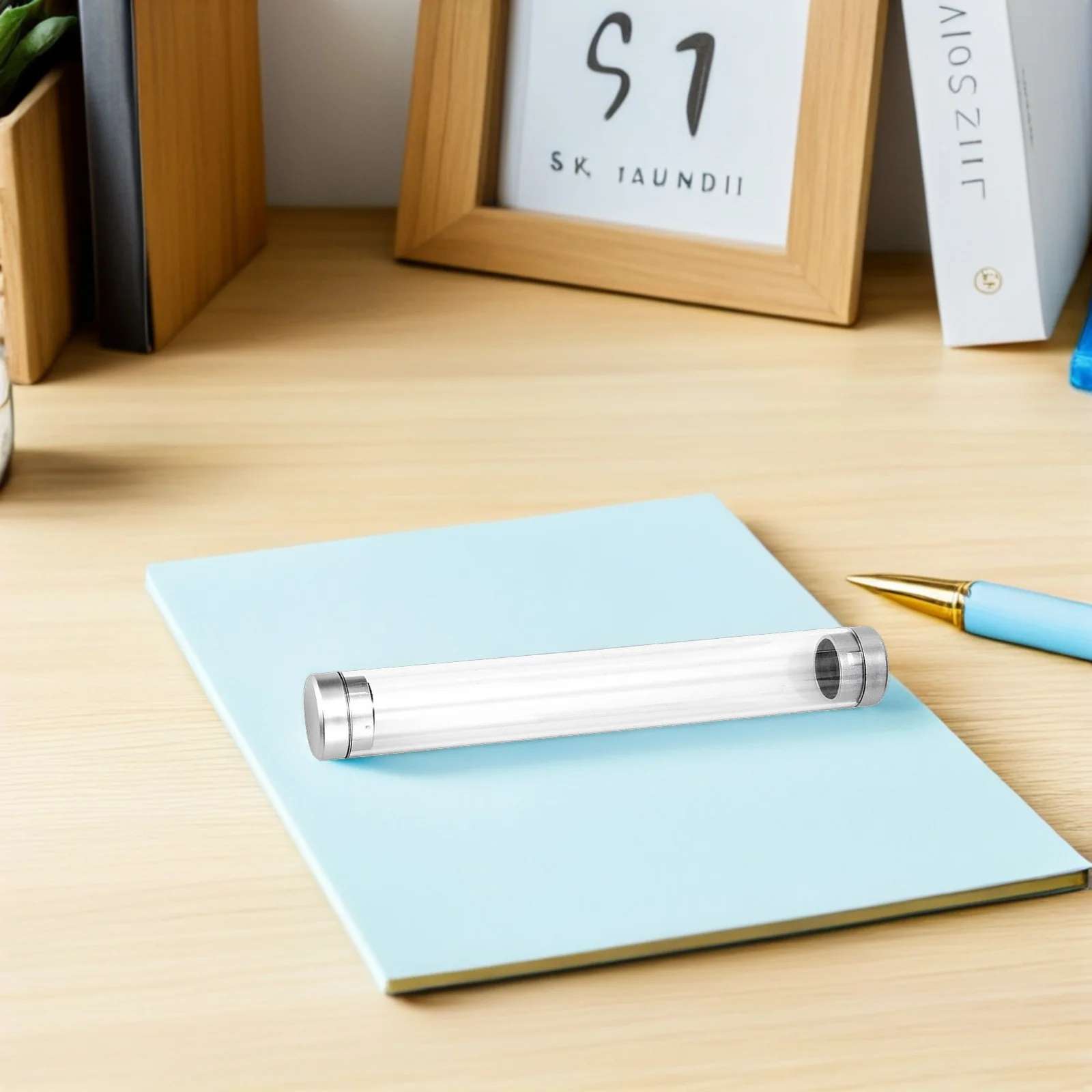 6Pcs Klar Bleistift Boxen Transparent Acryl Stift Lagerung Fällen Kleine Stift Container Geschenk Verpackung Rohr Halter Leere Bleistift Fall