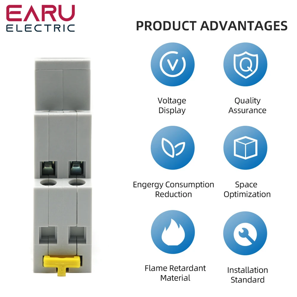 Din Rail 18mm Voltage Meter AC 80-500V 220V 380V Single Three Phase Modular Voltmeter Indicator LED Digital Display Detector