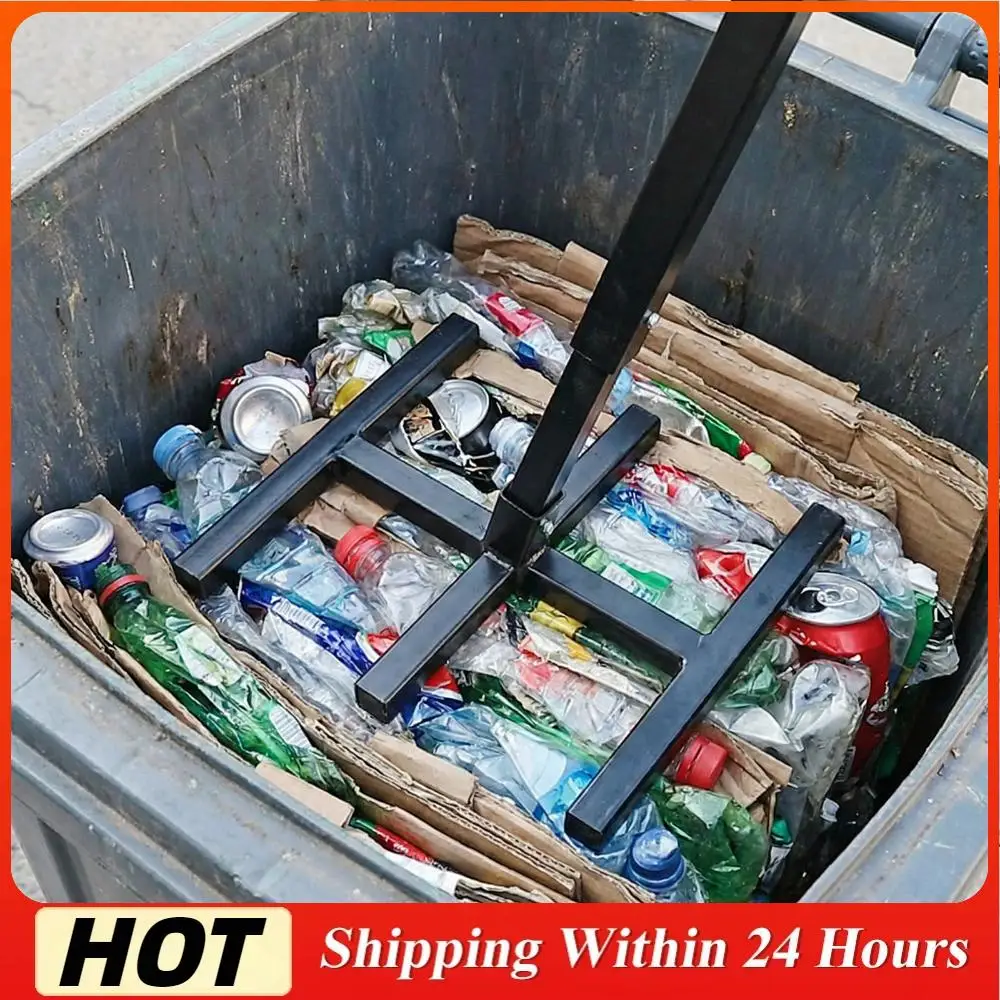 

Manual Waste Compactor Adjustable Touchless Trash Bin Compactor Multi-Purpose Household Garbage Can Booster for 120-660L Bins