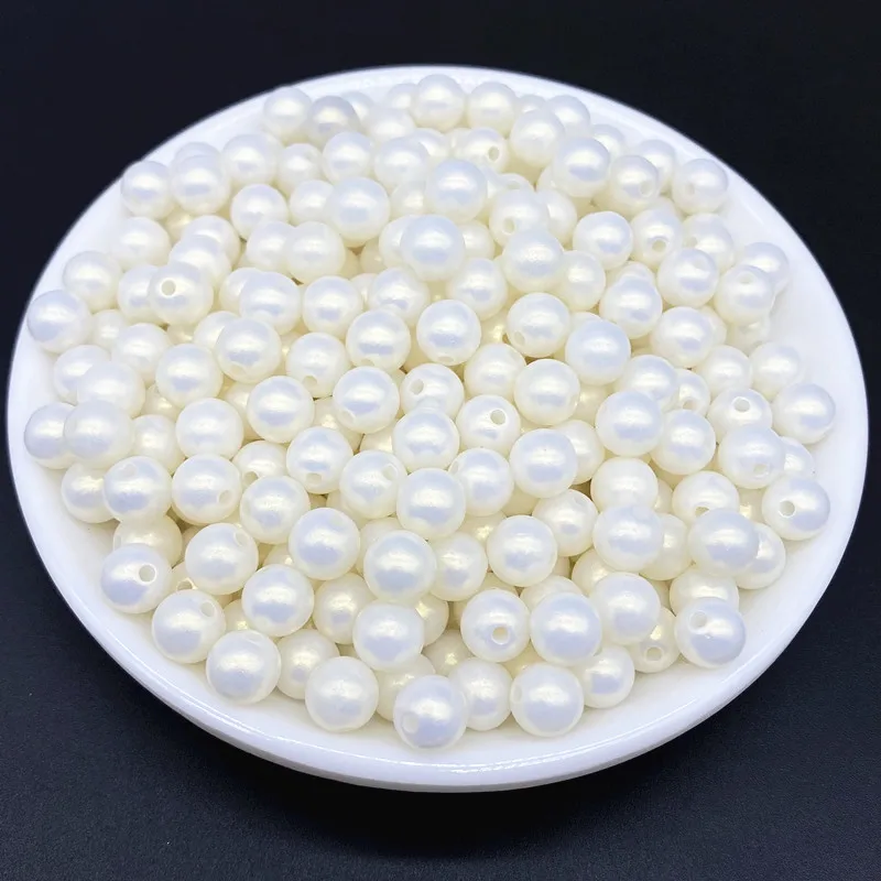50pcs Matte Round Acrylic Beads Straight Hole Loose Spacer  Necklace Bracelet Pendant Earrings Jewelry Making DIY