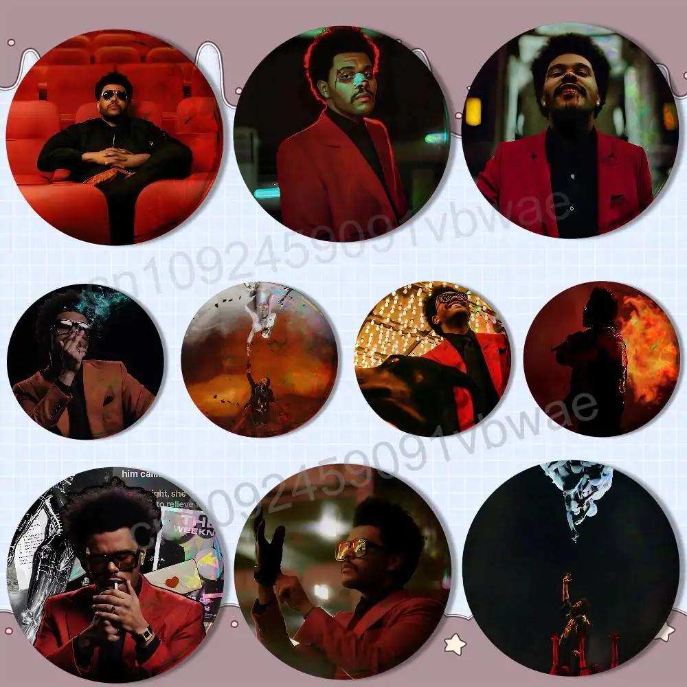 

Blinding Lights T-The Weeknd Round Exquisite Badge Brooches Creative Pins For Clothes Hat Backpack Gift Accessories
