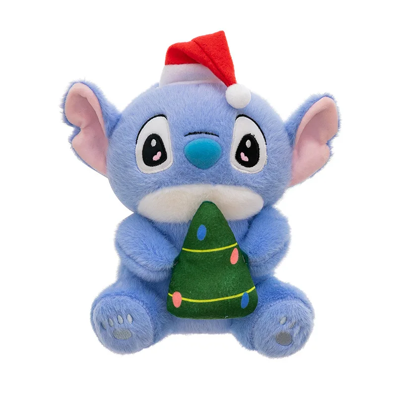 2025年新作 可愛い漫画風クリスマスステッチぬいぐるみ クリエイティブな楽器人形 誕生日プレゼント アヒルを抱くステッチ