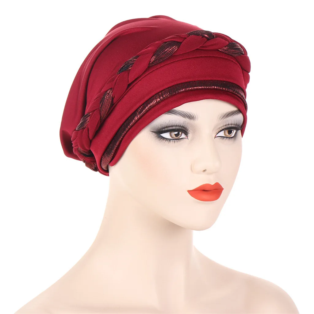 Braid  Milk Silk Polyester Prayer  Wraps Hijab  Women Muslim  Islamic  Turban