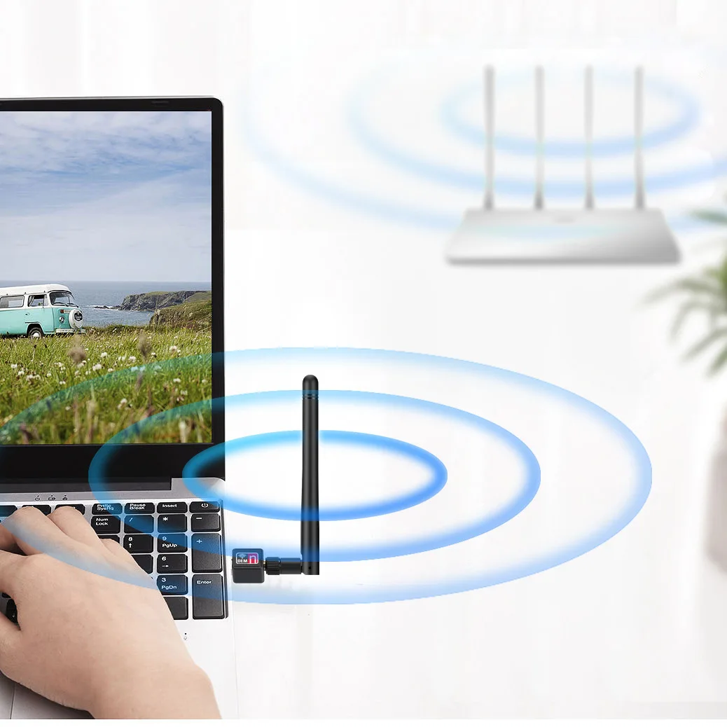Dual Band Mini USB WiFi Adapter 150/600Mbps 2.4GHz/5GHz 802.11ac Wireless Network Card Dongle for Windows & Mac Desktop Laptop