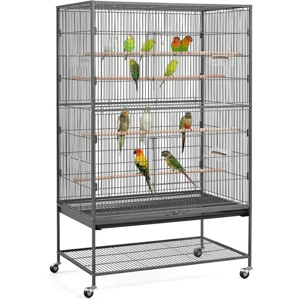 

Bird Cage, 60.5-inch Oversized Metal Parrot Cage, Can Be Used As A Dog Flying Cage, Bird Cage