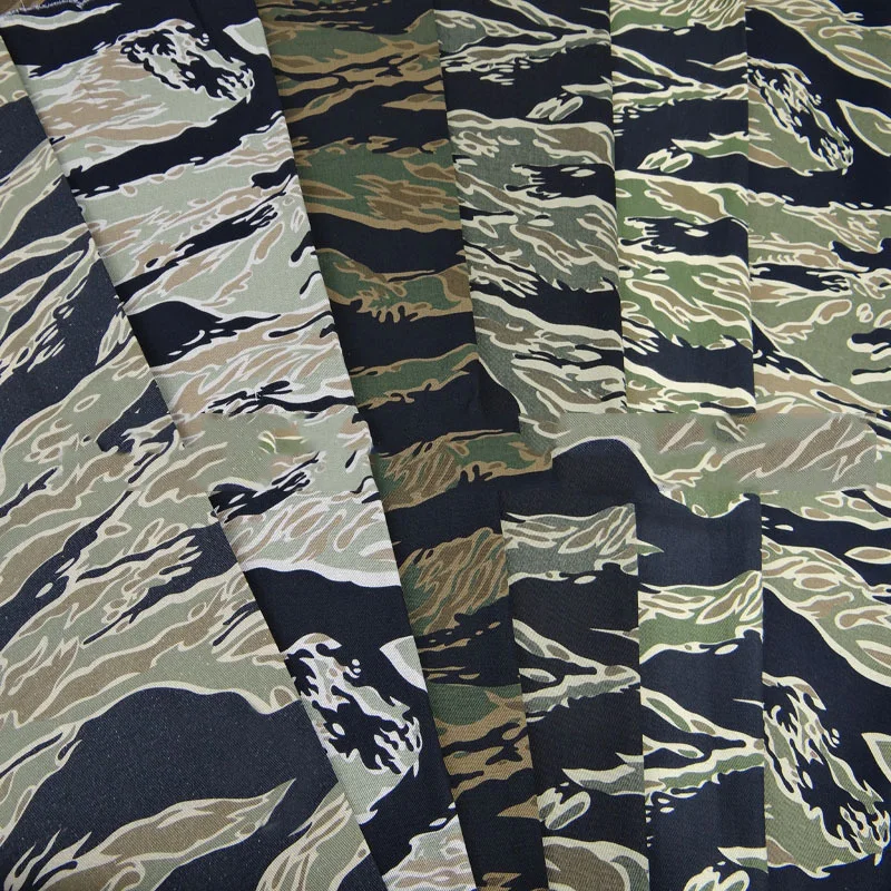 Camouflage Fabric Woven Cotton Twill Printed By The Meter for Clothes Pant Coats Sewing Winter Thickened Tiger Pattern Cloth Diy