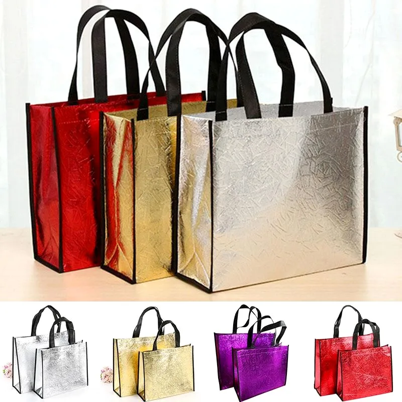 Faltbare Laser-Einkaufstasche wieder verwendbare wasserdichte Stoff-Vlies-Taschen mit großer Kapazität glitzern weibliche Handtasche Einkaufstasche Öko-Tasche