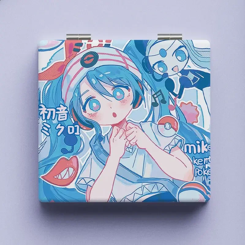 New Hatsune Miku Mirror Hatsune Miku Project Diva Anime Peripheral Cute Convenient Portable Fold Makeup Mirror Holiday Gifts