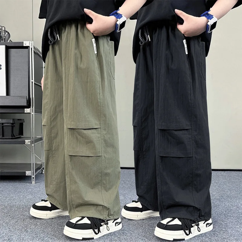 Children New Summer Cargo Pants For Teen Boy Casual Thin Pants with Pocket Kids Teenager Summer Trousers Age 5 7 9 11 13 14 Year