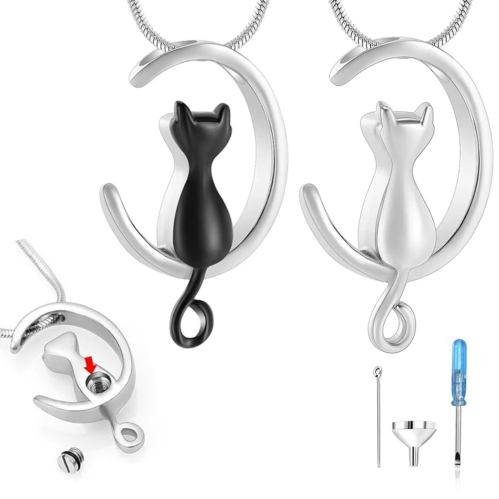 Pet Cremation Jewelry Urn Necklace for Ashes Memorial Pendant Ashes Holder Keepsakes Jewelry for Ashes for Cat