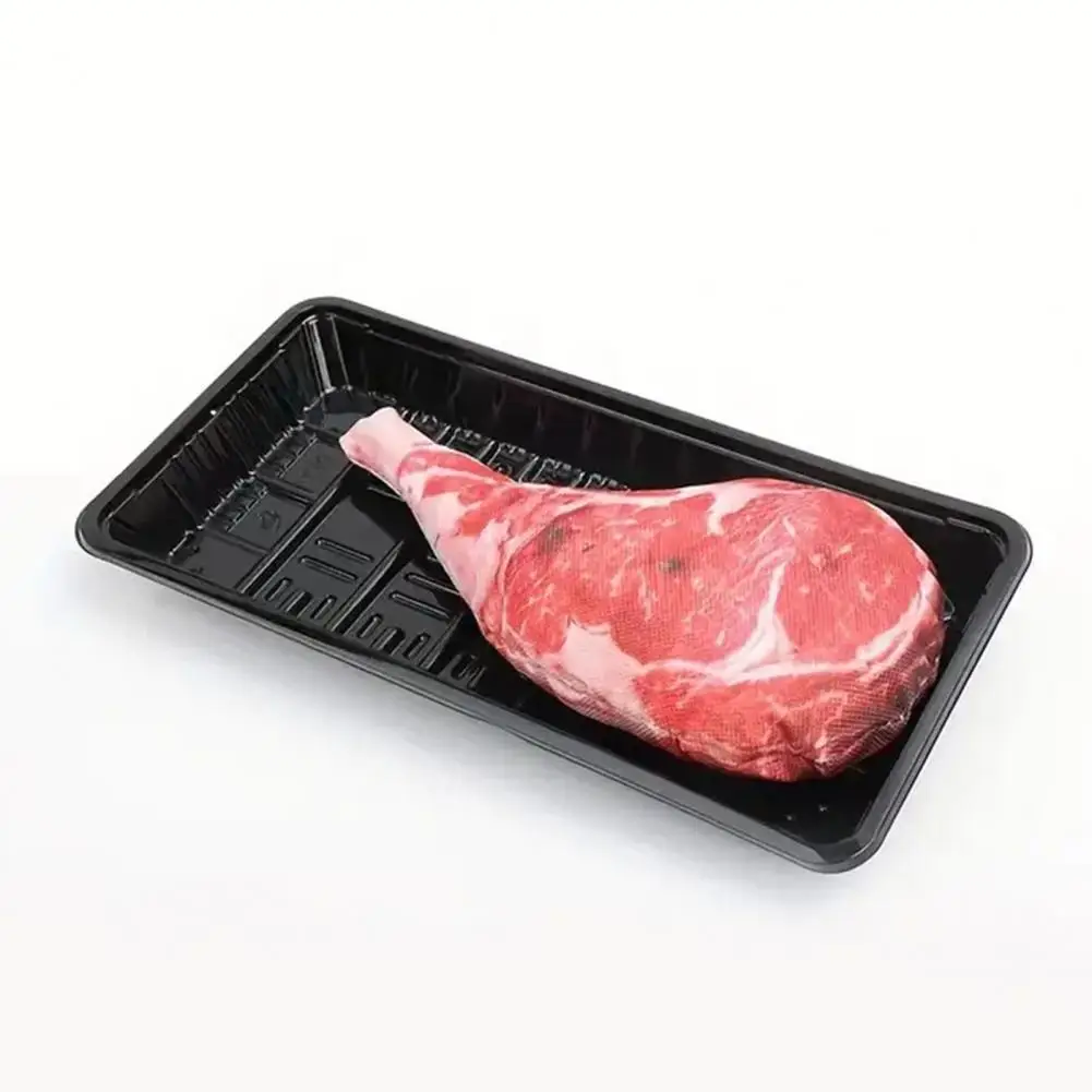 Realistic Steak Squeaky Toy Fake Tomahawk Steak Dog Chew Toy Plush Squeaky Training Toy Realistic Soft Steak for Teeth Play