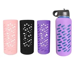 Silicone Straight Tube Cup Sleeve Heat Insulation Portable Anti-wear Glass Cup Sleeve Protective Sleeve Non-slip And Anti-hot