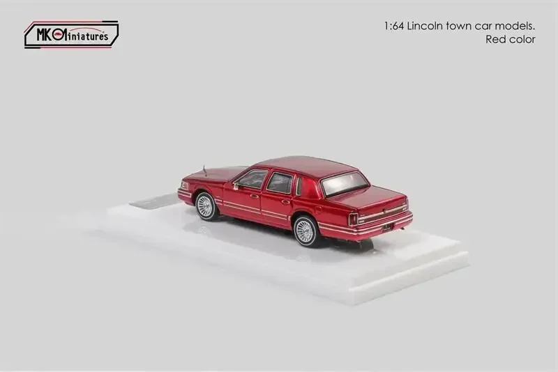 **Pre-Order** MK Miniatures 1:64 1992 Lincoln Town Car Red Diecast Model Car