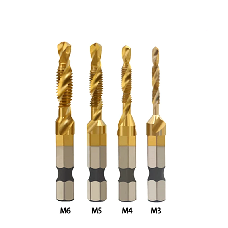

Thread Tap Drill Bits Set M3-M10 Hex Shank Titanium Drill Bit Plated Screw Metric Drill Tap Hand Tools Rust Resistance