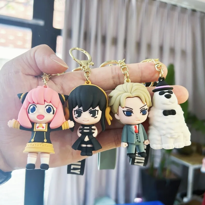 

New model SPY×FAMILY Keychain Cute Anime Pvc Silicone Keyring Charms Kawaii Backpack Decoration Pendant Car Key Accessories Birt