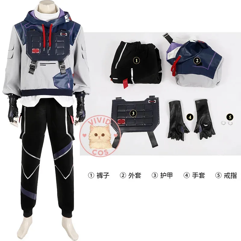 

Valorant Iso cosplay fantasy, complete set for men, including jacket, pants, and gloves, licensed, gamesx;2,f;5.n;
