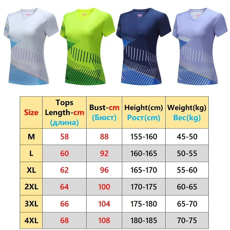 Women Badminton Tee Exercise Training Quick Dry 3D Print Table Tennis Shirts Ice Silk Breathable Ping Pong Volleyball Jerseys